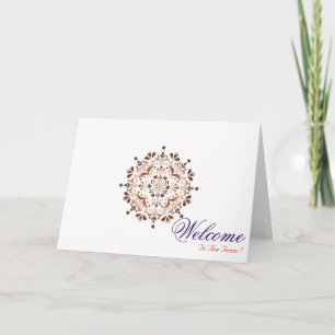 White Minimal Mandala Art Welkomstkaart Kaart