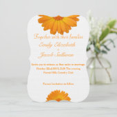 White Minimal met Yellow Daisy Geïnspireerd huweli Save The Date (Staand voorkant)