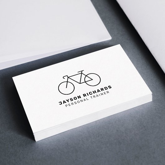 White Minimal Personal Trainer Cycling Instruction Visitekaartje