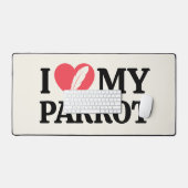 White Minimal Personalized Parrot Lover Typography Bureaumat (Keyboard & Muis)