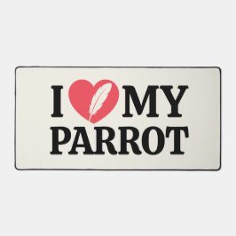White Minimal Personalized Parrot Lover Typography Bureaumat