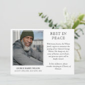 White Minimal Photo Rest in Peace Notice Aankondiging (Staand voorkant)