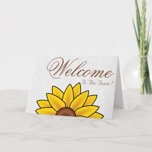 White Minimal Yellow Daisy Welcome Wishing Kaart (Voorkant)