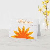 White Minimal Yellow Gold Lotus Welcome Wishing Kaart (Gele Bloem)