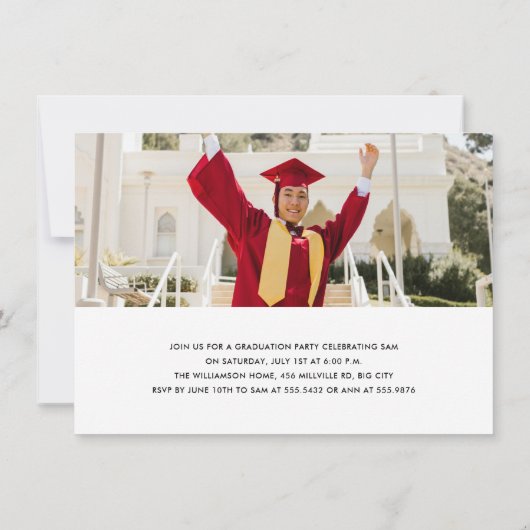 White Minimalist Afstuderen Aankondiging (Achterkant)