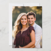 White Minimalist Avant-Garde Foto op Back Wedding Kaart (Achterkant)