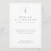 White minimalist bij het liefdevol geheugen-begraf programmakaart (Voorkant)