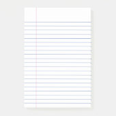 White Minimalist Blue College regelde het schrijve Post-it® Notes (Voorkant)