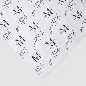 White minimalist Business Monogram Logo Patroon Tissuepapier (Detail)