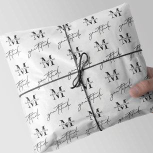 White minimalist Business Monogram Logo Patroon Tissuepapier