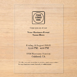 White Minimalist Corporate | Modern Acryl Event Uitnodigingen