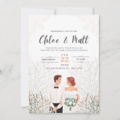 White Minimalist Engagement Party Uitnodiging (Voorkant)