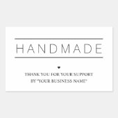 White Minimalist Handmade Artisan Gratitude Rechthoekige Sticker (Voorkant)