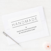 White Minimalist Handmade Artisan Gratitude Rechthoekige Sticker (Envelop)