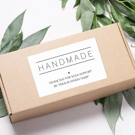 White Minimalist Handmade Artisan Gratitude Rechthoekige Sticker