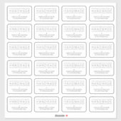 White Minimalist Handmade Artisan Gratitude  Sticker (Vel)