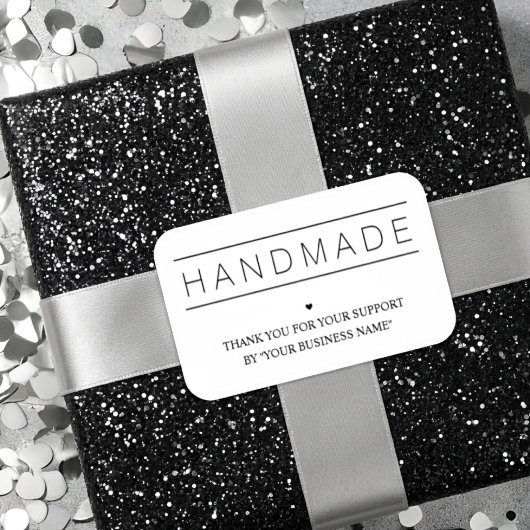 White Minimalist Handmade Artisan Gratitude  Sticker