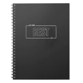 White Minimalist Live Your Best Life Notitieboek