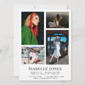 White Minimalist Model Actor 4 Photo Comp Kaart (Voorkant)