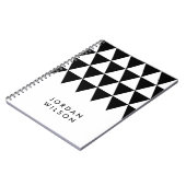 White Minimalist Modern Black Triangle Pattern Notitieboek (Linkerzijde)
