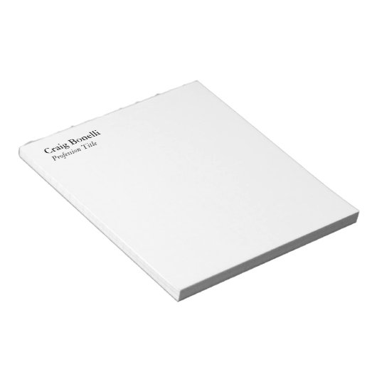 White minimalist Modern Professional Notitieblok (Schuin)