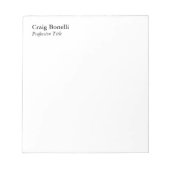 White minimalist Modern Professional Notitieblok (Voorkant)