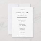 White minimalist Modern Save The Date (Voorkant)