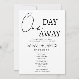 White Minimalist op een dag weg repetitie diner Kaart