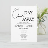 White Minimalist op een dag weg repetitie diner Kaart (Staand voorkant)