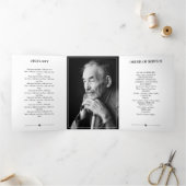 White minimalist Photo Funeral Drieluik Programma (Binnen)