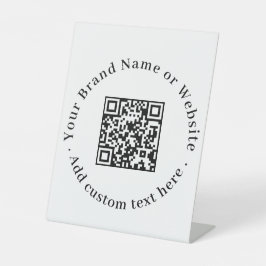 White Minimalist QR Code | Clean Custom Branding Reclamebord Met Voetstuk
