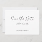 White minimalist Save the Date Invitation Kaart (Voorkant)