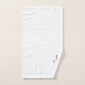 White Minimalist Script Signature Monogram Bad Handdoek (Handdoek)