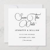 White minimalist Simple Elegant Modern Save The Date (Voorkant)