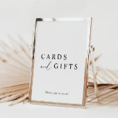 White minimalist Wedding Cards and Gifts Sign Kaart