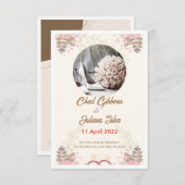 White minimalist Wedding Invitation Kaart (Voorkant / Achterkant)