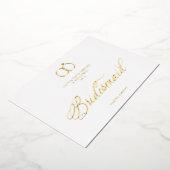 White Minimalist Wedding Rings Bridesmaid Luxury Folie Uitnodiging (Gedraaid)