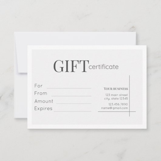 White Minimalistical Business Cadeft Certificate K (Voorkant)