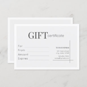White Minimalistical Business Cadeft Certificate K