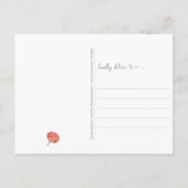 White Mink Ermine Floral Whimsical Denken aan jou Briefkaart (Achterkant)