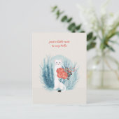 White Mink Ermine Floral Whimsical Denken aan jou Briefkaart (Staand voorkant)