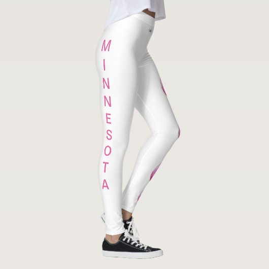 White Minnesota State Lady Slipper Flower Leggings (Rechts)