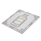 White Mint Coral Shampoo Fles Grappige Badkamer Tegeltje (Zijkant)