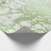 White Mint Green Carrara Marble Stone VIP Luxury Cadeaupapier (Hoek)