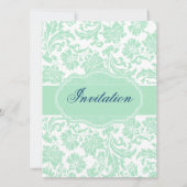 White & Mint-Green Floral Dam Vrijgezellenfeest In Kaart (Achterkant)