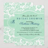 White & Mint-Green Floral Dam Vrijgezellenfeest In Kaart (Voorkant / Achterkant)