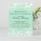 White & Mint-Green Floral Dam Vrijgezellenfeest In Kaart (Staand voorkant)