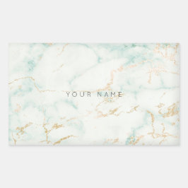 White Mint Green Gold Grey Marble Vip Rechthoekige Sticker