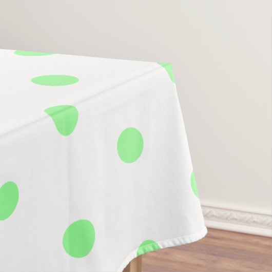 White Mint Green Polka Dots Tafelkleed (Voorbeeld)
