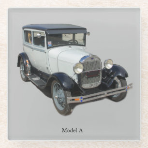White Model A glazen onderzetter